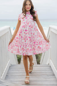 Girls: Speak Your Mind Pink Ditsy Floral Midi Dress