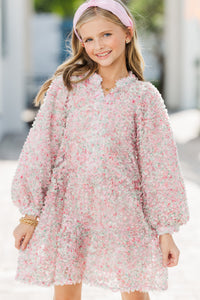 Girls: Always On My Mind Pink Textured Babydoll Dress