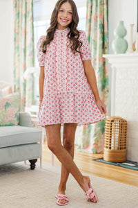Girls: The Margo Pink Medallion Dress