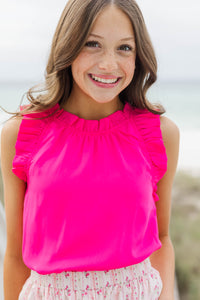 Girls: The Maisie Fuchsia Pink Top