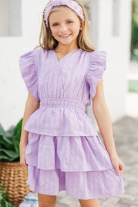 Girls: Find Yourself Lavender Lace Dress
