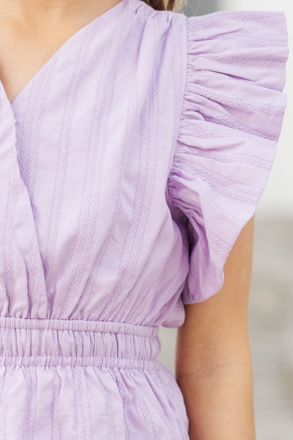Girls: Find Yourself Lavender Lace Dress