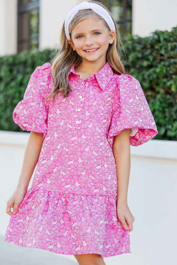 Girls: The Martia Pink Floral Jacquard Dress – Shop the Mint Girls: The Martia Pink Floral Jacquard Dress – Shop the Mint