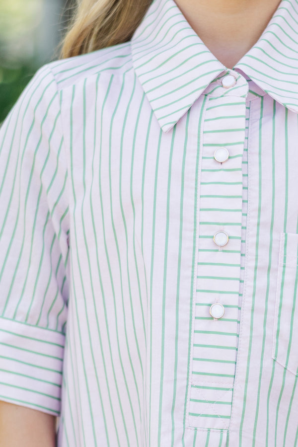 Girls: The Sally Pink Striped Dress