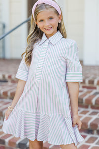Girls: The Sally Pink Striped Dress