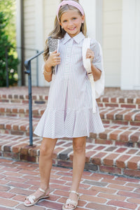Girls: The Sally Pink Striped Dress