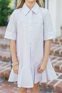 Girls: The Sally Pink Striped Dress