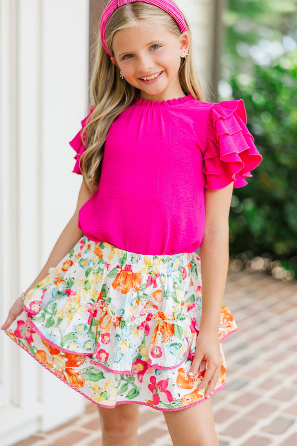 Girls: Sweet Dreams Pink Eyelet Ruffled Skirt