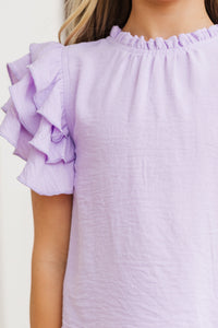 Girls: See You Out Lavender Ruffled Blouse