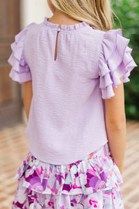 Girls: See You Out Lavender Ruffled Blouse