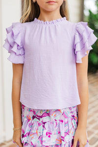 Girls: See You Out Lavender Ruffled Blouse