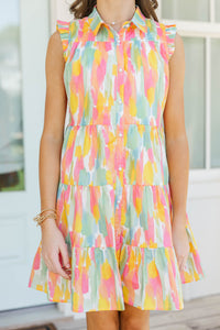 Girls: The Erin Peach Watercolor Dress