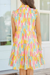 Girls: The Erin Peach Watercolor Dress