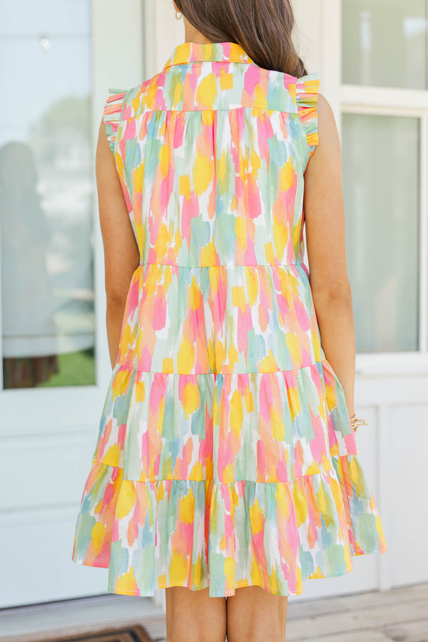Girls: The Erin Peach Watercolor Dress