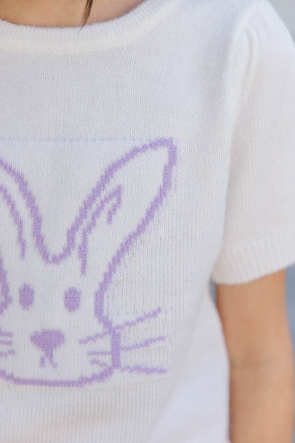 Girls: The Hannah Cream Bunny Sweater