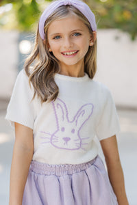 Girls: The Hannah Cream Bunny Sweater