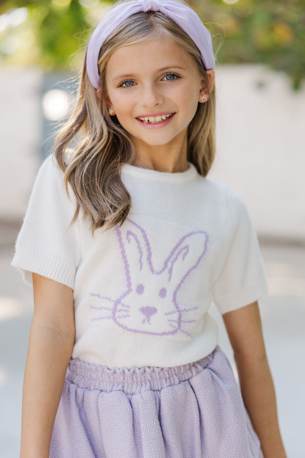 Girls: The Hannah Cream Bunny Sweater