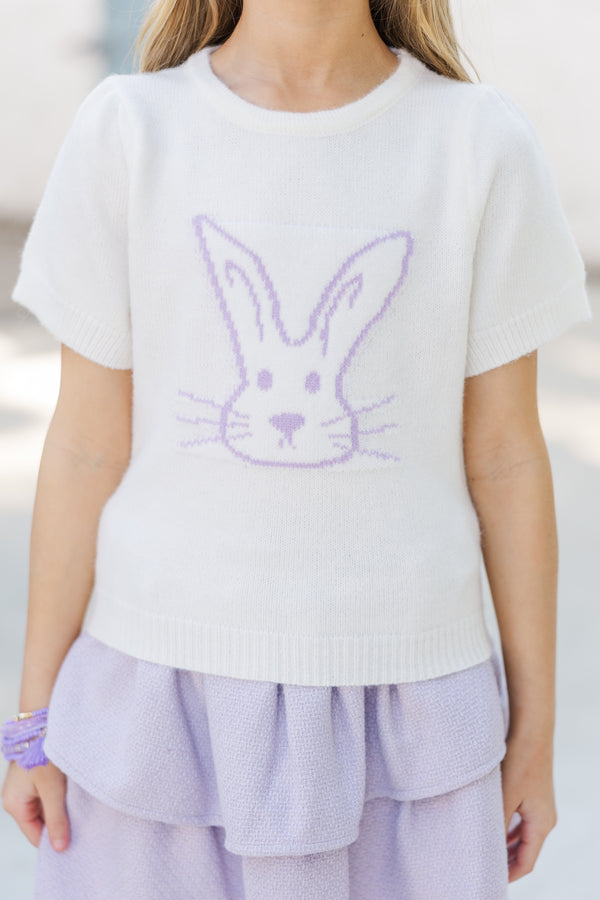 Girls: The Hannah Cream Bunny Sweater