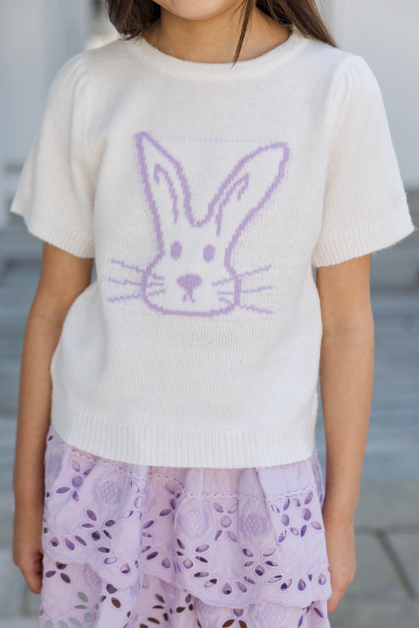 Girls: The Hannah Cream Bunny Sweater