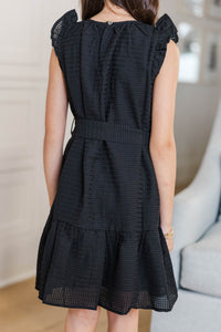 Girls: Looking For You Black Textured Dress