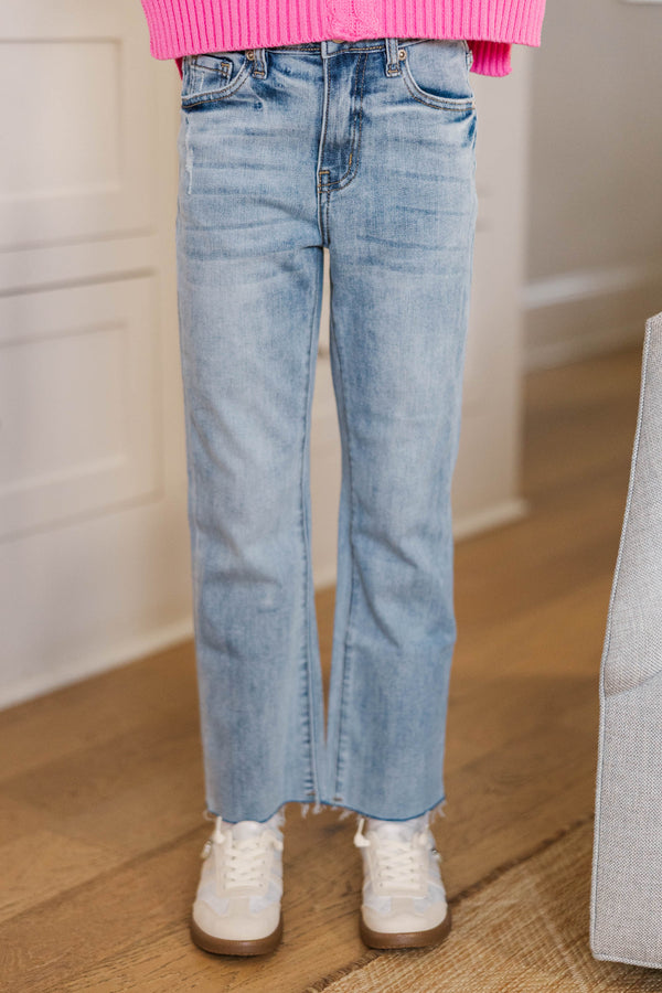 Girls: Feeling Your Best Light Wash Straight Leg Jeans