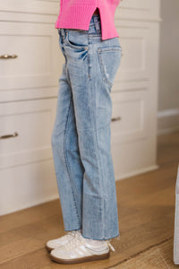 Girls: Feeling Your Best Light Wash Straight Leg Jeans