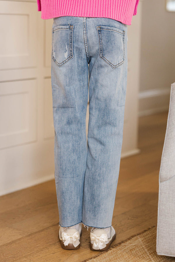 Girls: Feeling Your Best Light Wash Straight Leg Jeans