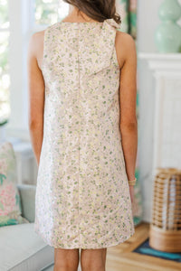 Girls: The Marla Pink Floral Brocade Dress