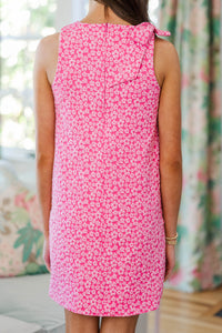 Girls: The Marla Fuchsia Floral Brocade Dress