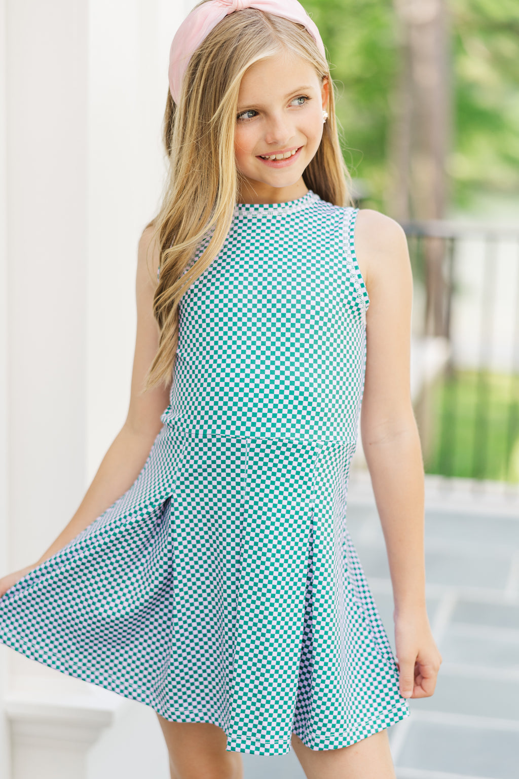 Girls: The Nickie Green Gingham Tennis Dress – Shop the Mint