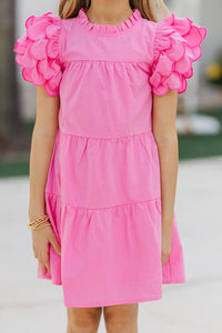 Girls: The Holland Pink Scalloped Dress