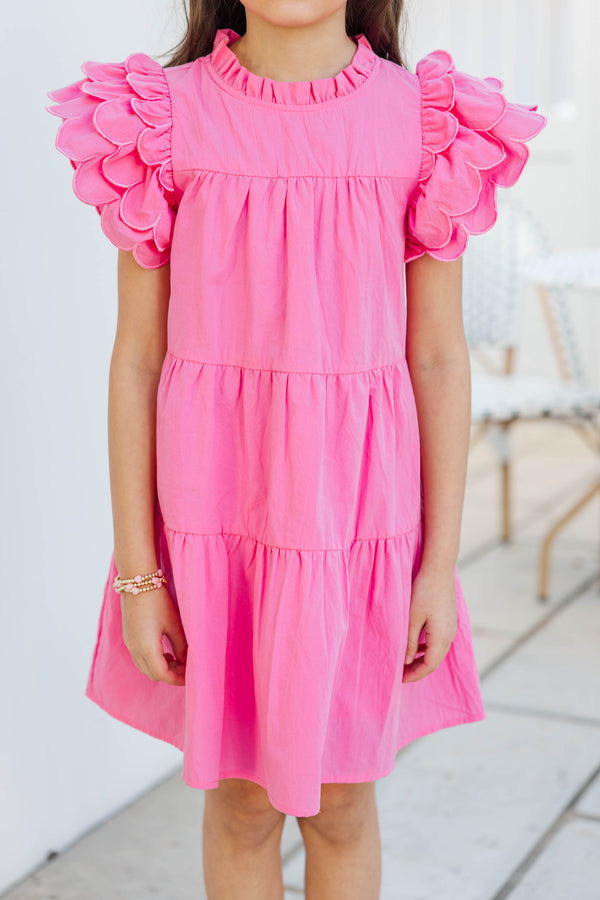 Girls: The Holland Pink Scalloped Dress