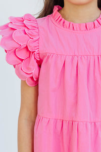 Girls: The Holland Pink Scalloped Dress