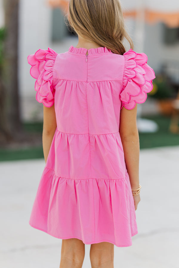 Girls: The Holland Pink Scalloped Dress