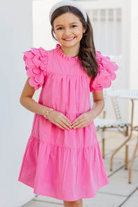 Girls: The Holland Pink Scalloped Dress