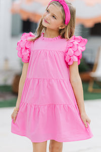 Girls: The Holland Pink Scalloped Dress