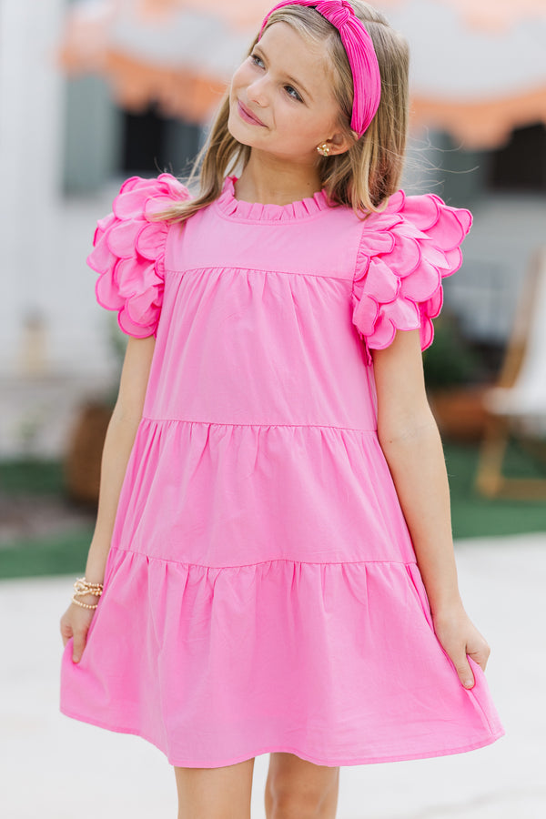 Girls: The Holland Pink Scalloped Dress