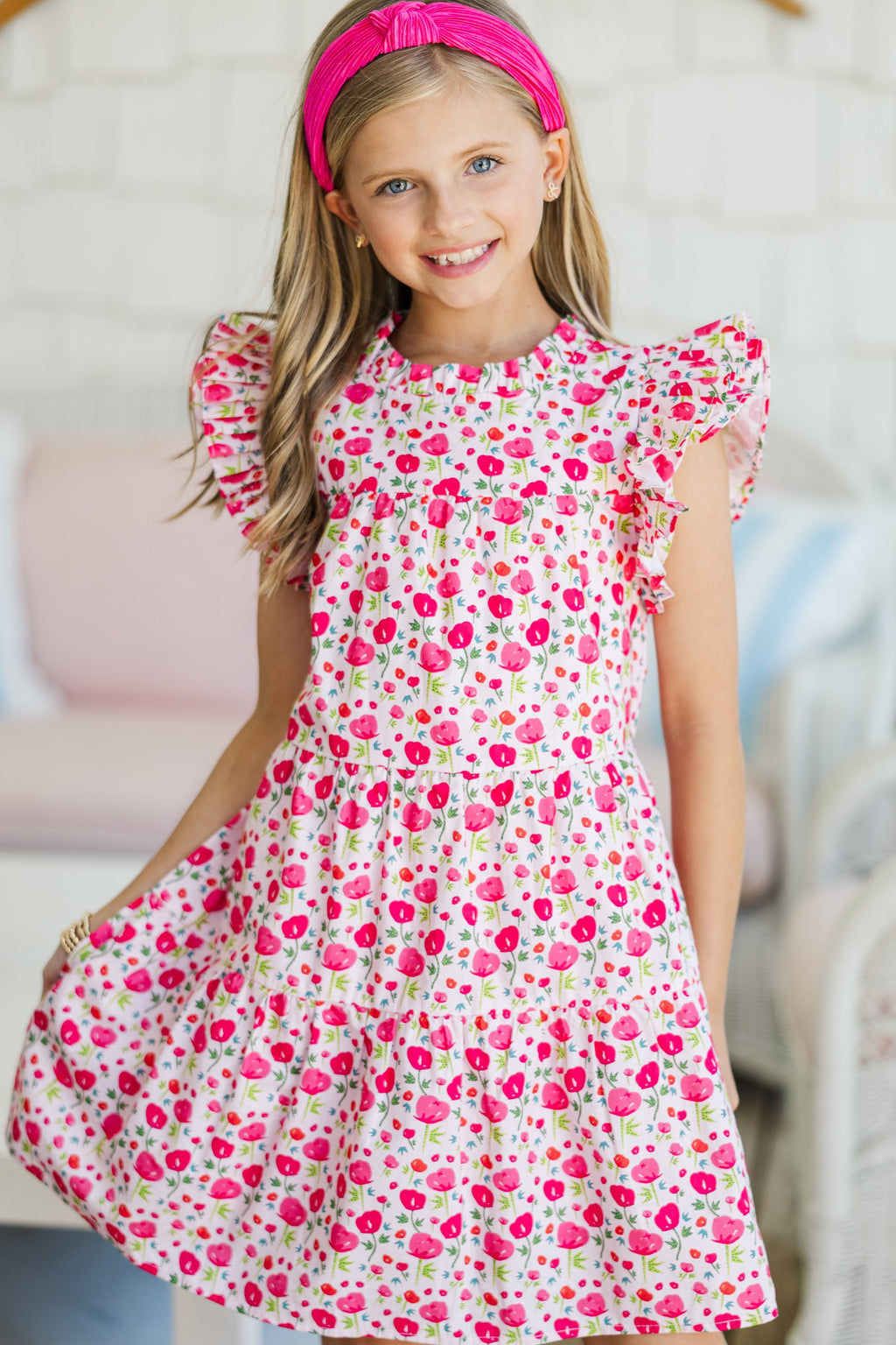 Girls: Sweet Nature Pink Floral Babydoll Dress – Shop the Mint