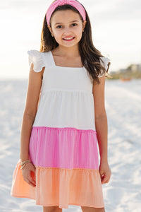 Girls: The Moira Pink Colorblock Dress
