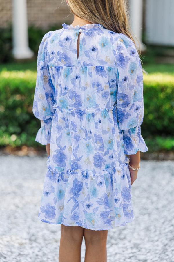 Girls: All About It Purple Floral Babydoll Dress