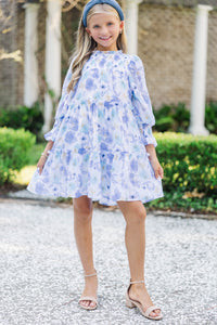 Girls: All About It Purple Floral Babydoll Dress