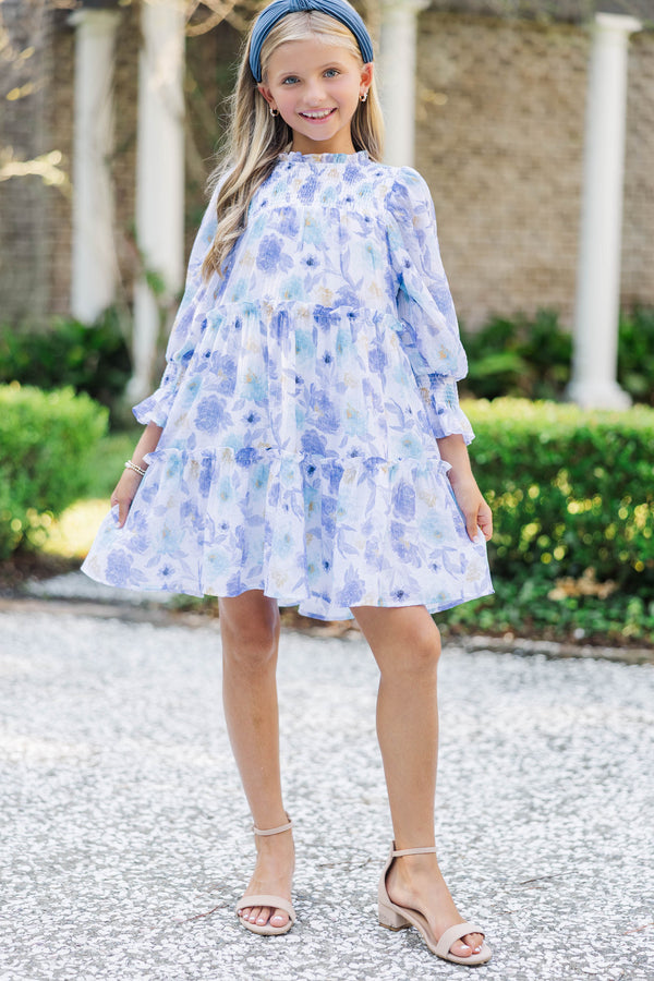 Girls: All About It Purple Floral Babydoll Dress