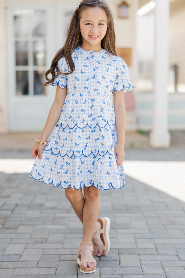 girls blue gingham dress Light Blue Gingham Smocked Willow Dress