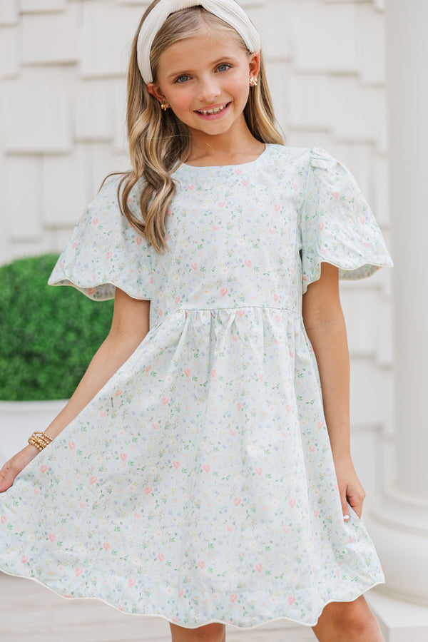 Girls: Time Goes By Sage Green Floral Scalloped Dress Shop the Mint Girls: Time Goes By Sage Green Floral Scalloped Dress Shop the Mint