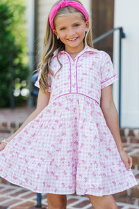 Girls: All You Need To Hear Pink Gingham Babydoll Dress