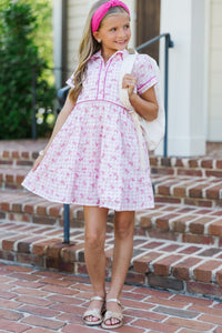 Girls: All You Need To Hear Pink Gingham Babydoll Dress