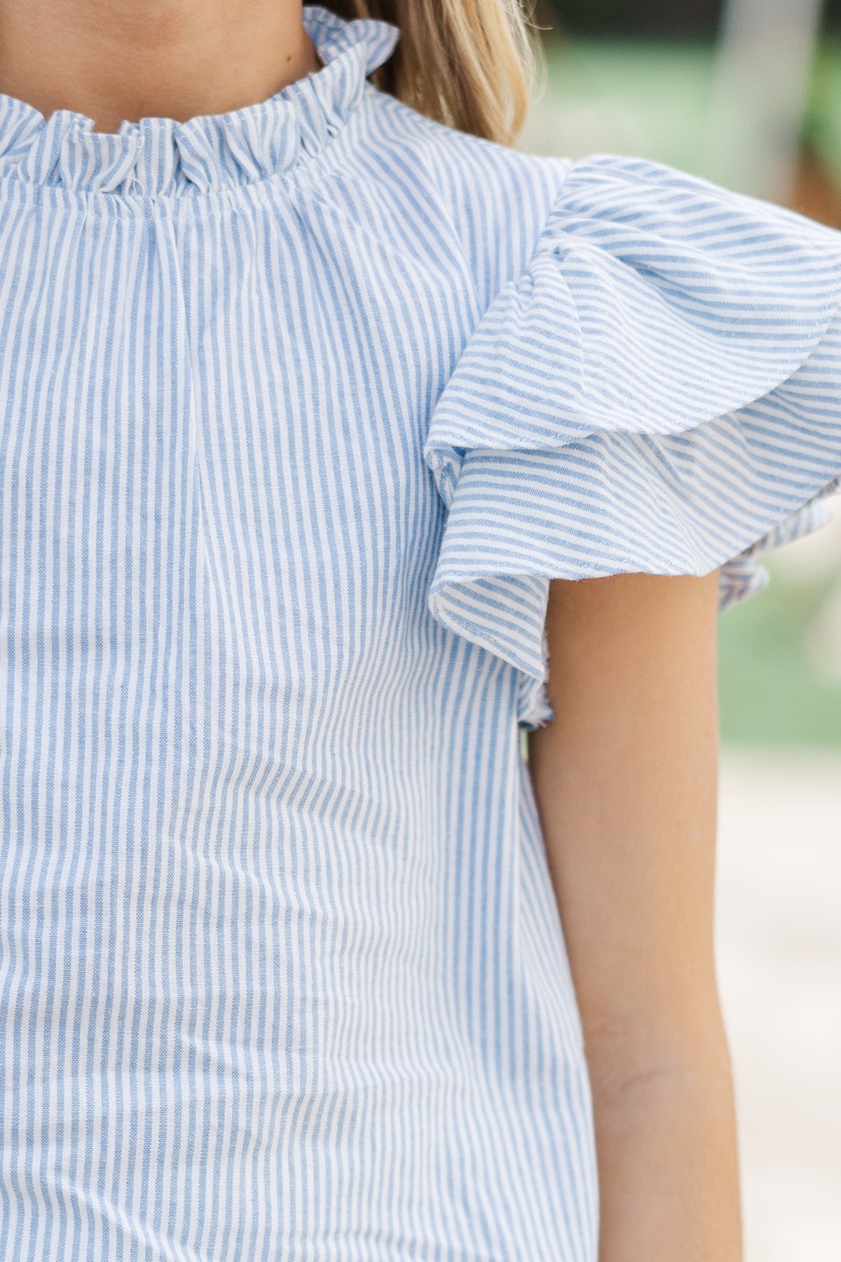 Girl's Long Sleeved Blouse Light Blue