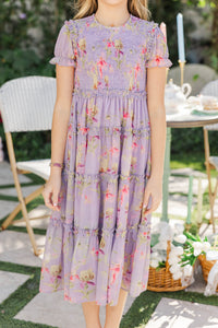 Girls: The Cora Lavender Floral Maxi Dress