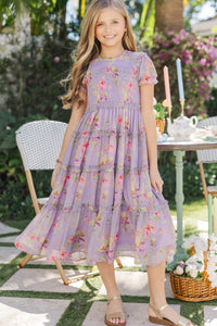 Girls: The Cora Lavender Floral Maxi Dress