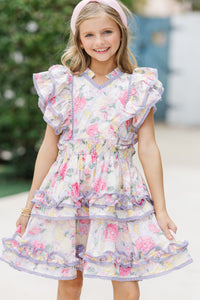 Girls: The Brinley Lavender Floral Dress